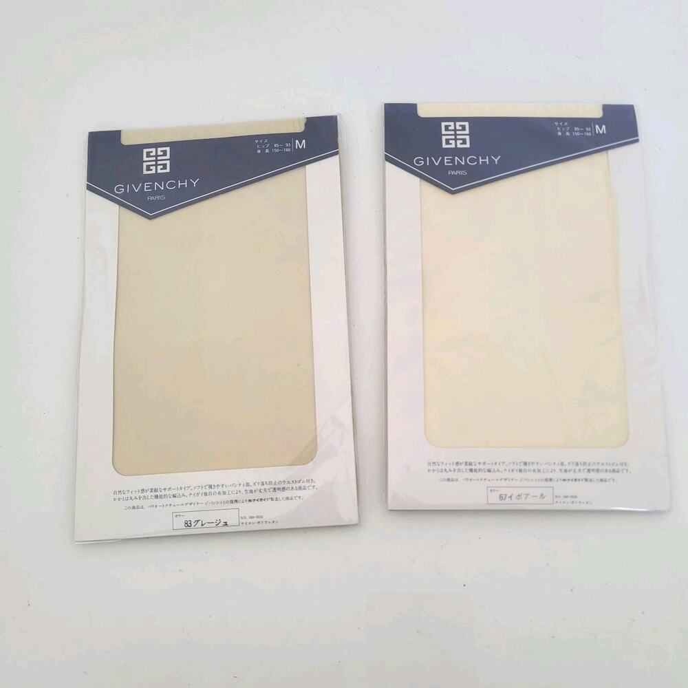 Givenchy Pantyhose Lot Of 2 M 85-93‎ 83 Greish 67 Ivory Vintage